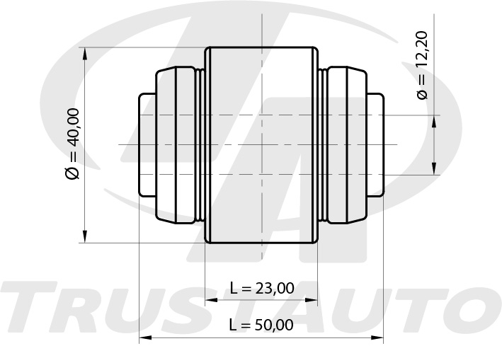 Сайлентблок задней цапфы плавающий 40x23x1220x50 TRUSTAUTO SB7007020