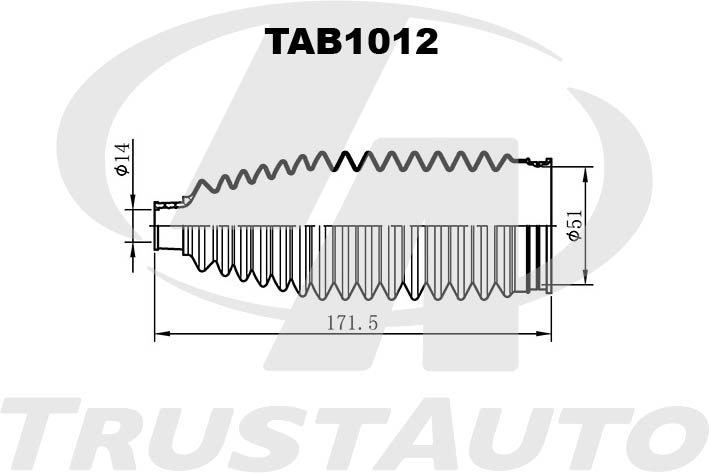ПЫЛЬНИК РУЛЕВОЙ РЕЙКИ (TA) TAB1012 TRUSTAUTO TAB1012