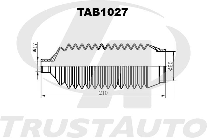 Пыльник рулевой рейки (TA) Пыльник рулевой рейки [CR+NBR] (50 x L210 x 17) MR510271 TRUSTAUTO TAB1027