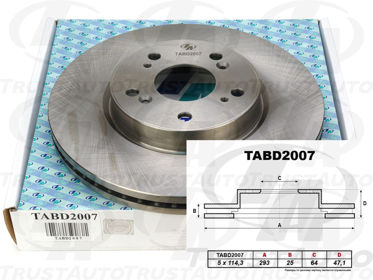 Тормозной диск (TA) TABD2007 TRUSTAUTO TABD2007