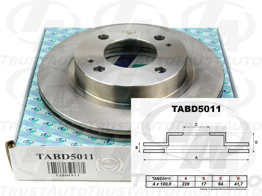 Тормозной диск (TA) TABD5011 TRUSTAUTO TABD5011