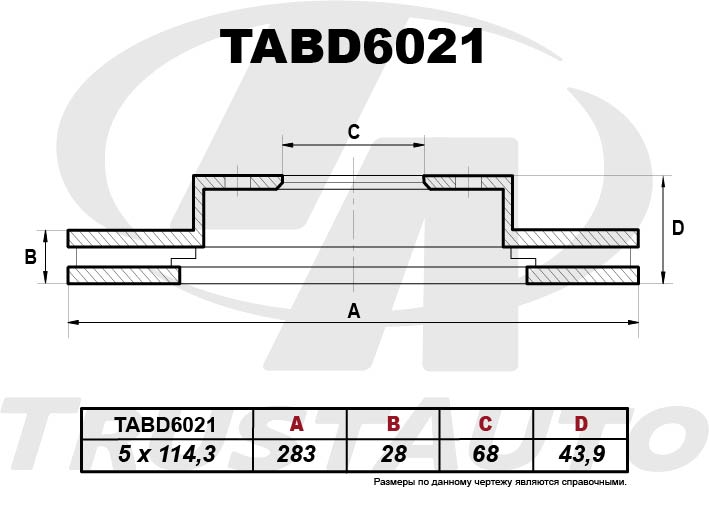 Тормозной диск (TA) TRUSTAUTO TABD6021