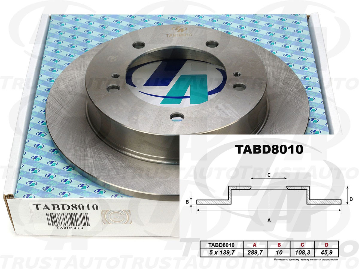 Тормозной диск (TA) (FR) JIMNY JB23W J (04-)/JIMNY JB74V (18-) 55211-76J0055211-76J0155211-76J02 TRUSTAUTO TABD8010