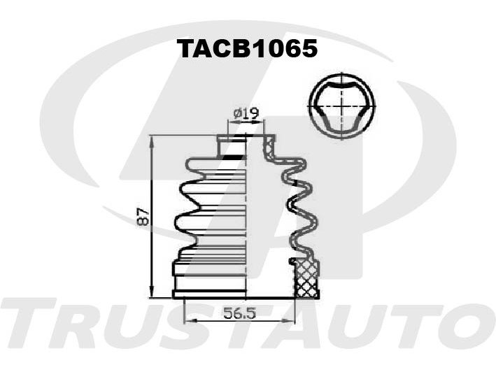 Пыльник привода (TA) Пыльник шрус внутр (565x87x19) 04438-87F47-00004438-97210-0001A04-22-5401A14-22-540 TRUSTAUTO TACB1065