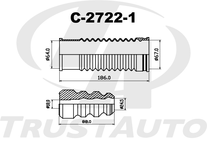 Защитный комплект амортизатора (TA), C-2722-1