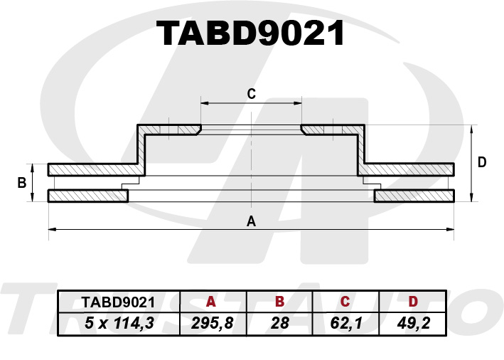 Тормозной диск (TA), TABD9021